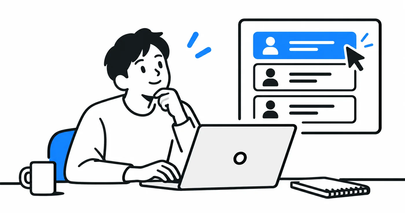 現場のフィードバックをもとに、利用者を選択して入力する仕組みへ改善するMVP開発のイラスト